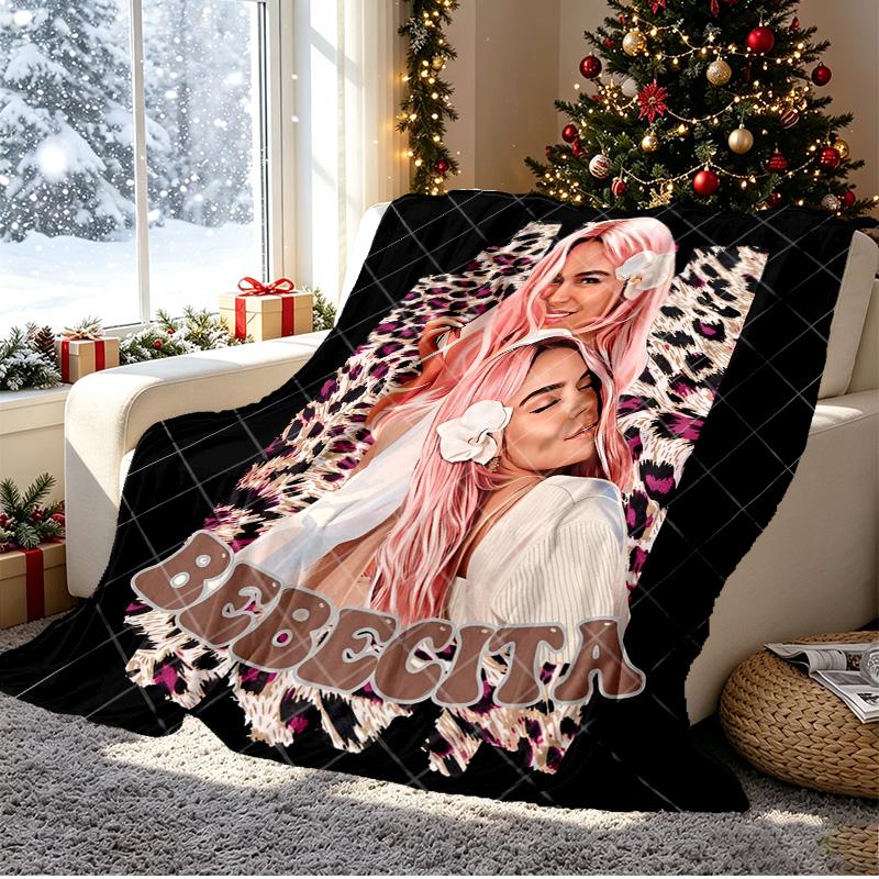 Karol G Pattern Blanket for Home Decoration, Bed, Sofa, Car Travel, Camping, Suitable for All Seasons, Birthday Christmas Gift