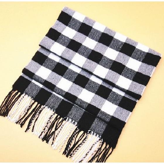 New Atmosphere Imitation Cashmere Plaid Tassel Scarf For Men In Autumn And Winter, With Thickened Velvet And Warm Neck