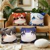 Genshin Impact Face Cute Cushion Cover Pillow Case Plush Fabric Soft Double Sided Print Sofa Cushion Cover Throw Pillow Covers