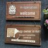Custom Wooden Open/Close Sign with QR Code & Business Hours