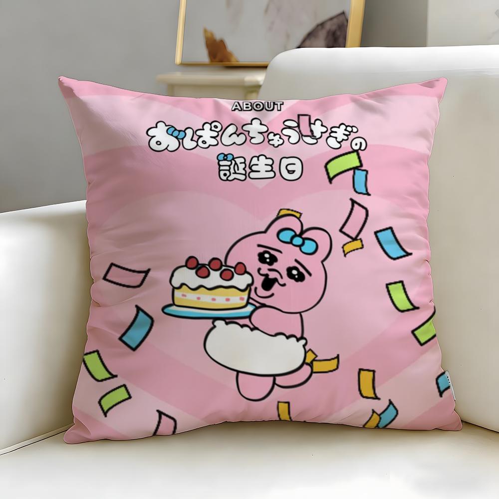 popular cartoon Opanchu Usag Cushion Cover Soft EasyWash Pillow Case Versatile for Couch Bed Travel and Office