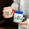 Cat and Mouse Mug Girl 2024 New High-value Water Cup Office Coffee Cup with Lid Birthday Gift