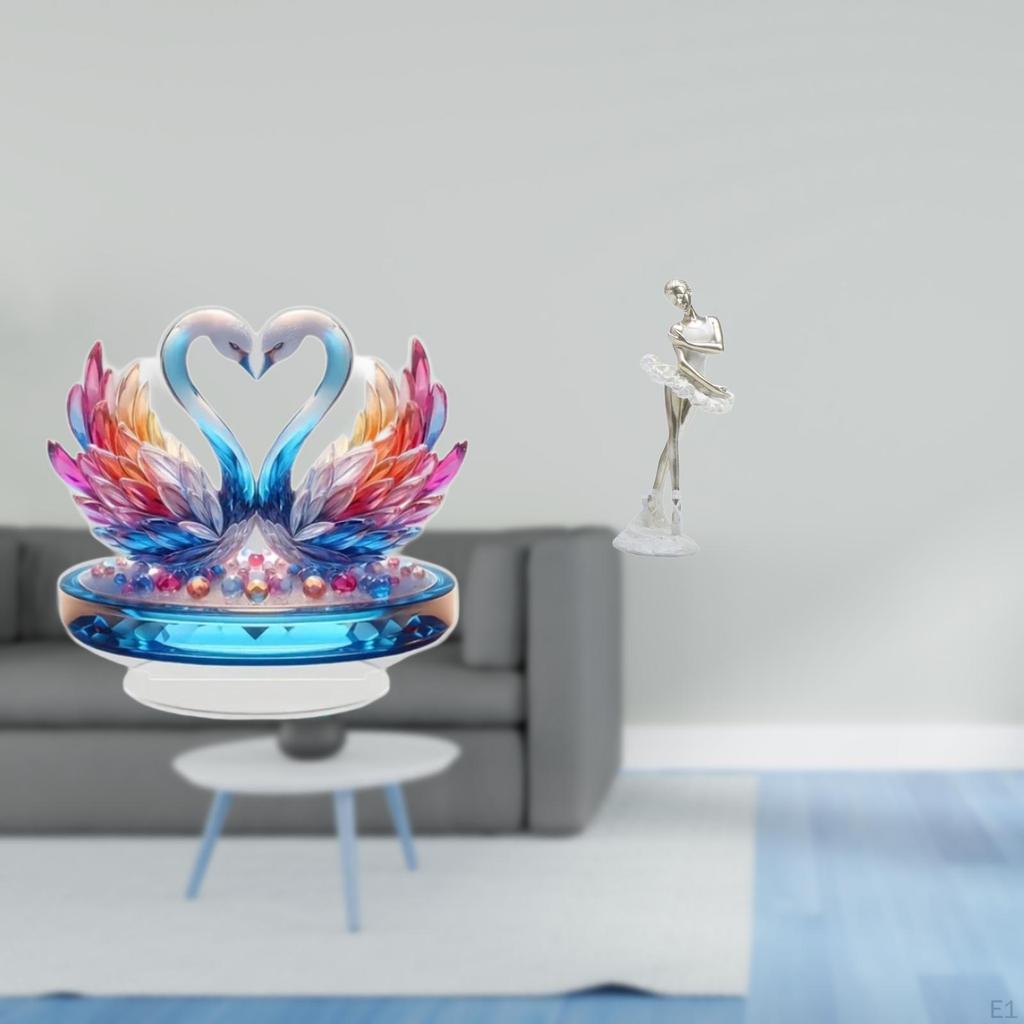 Acrylic Swan Ballerina Sculpture Tabletop Centerpiece Modern Dancing Girl Figurine Art Decoration