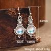 Bohemian earrings, ethnic style imitation moonstone pendant, ear hook women, retro and old craft earrings