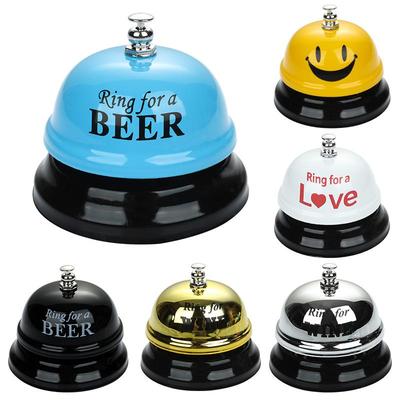 Cloche de comptoir d'hôtel pratique pour restaurant, sonnette d'appel de service de bar pour bar, hôtel, restaurant, jaune/rose/café