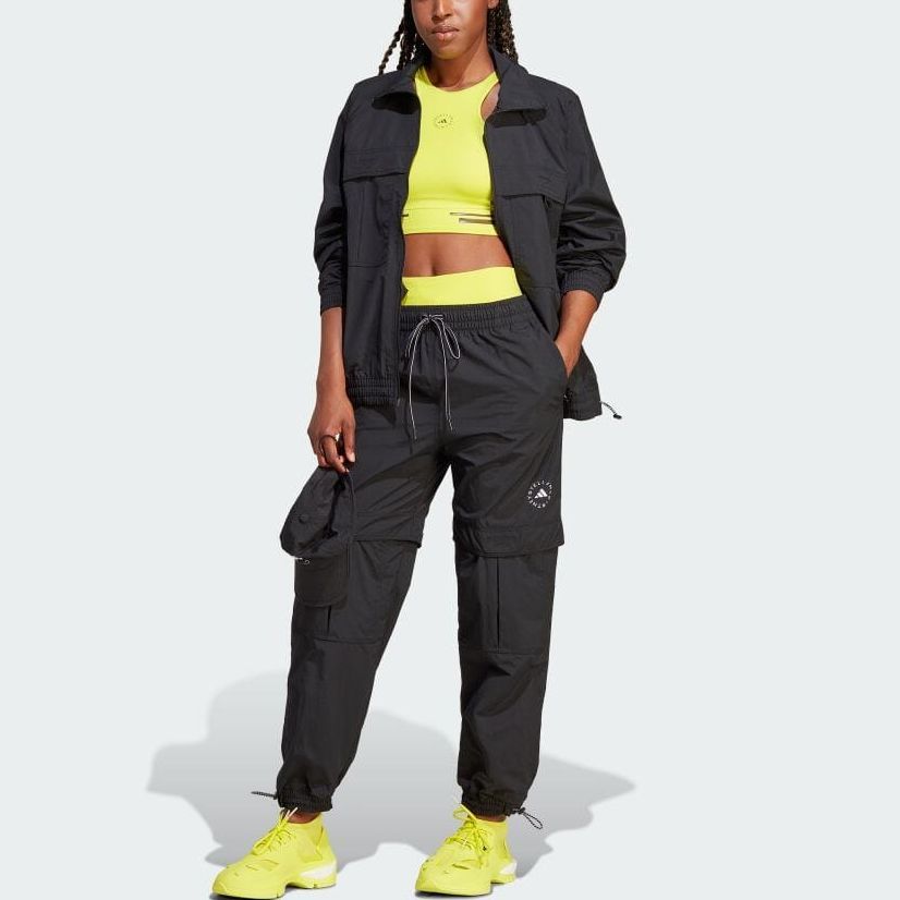 Adidas Solid Color Cuffed Casual Pants Women Bottoms Black IJ0564