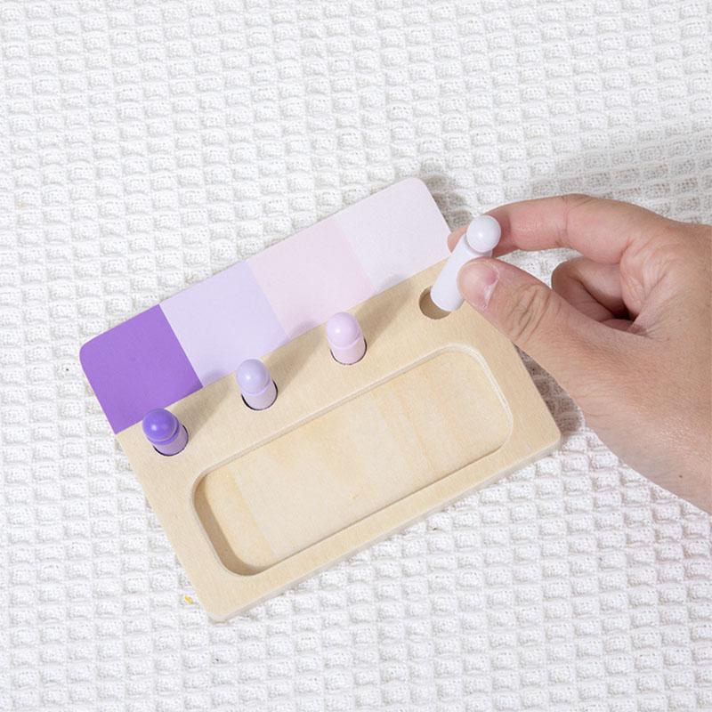 Wooden Montessori Toy Color Sense System Training Wood Insert Board 24 Color Children's Color Cognitive Matching Educational Toy
