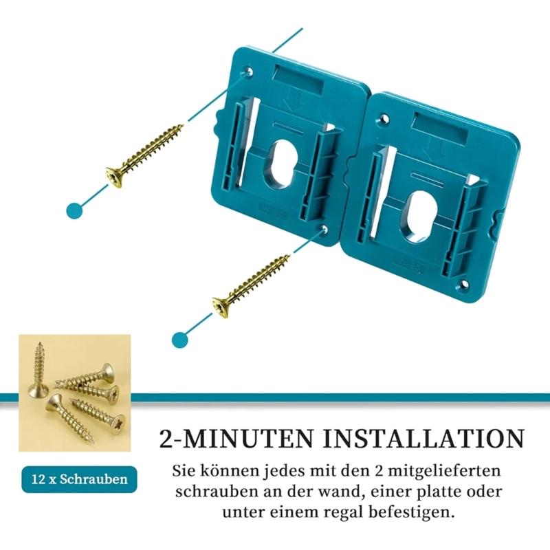 5Pcs Battery Holder Tool Holder Battery Holder for 18V Battery BL1850 BL1840 BL1830 Tool Holder Storage Rack Holder