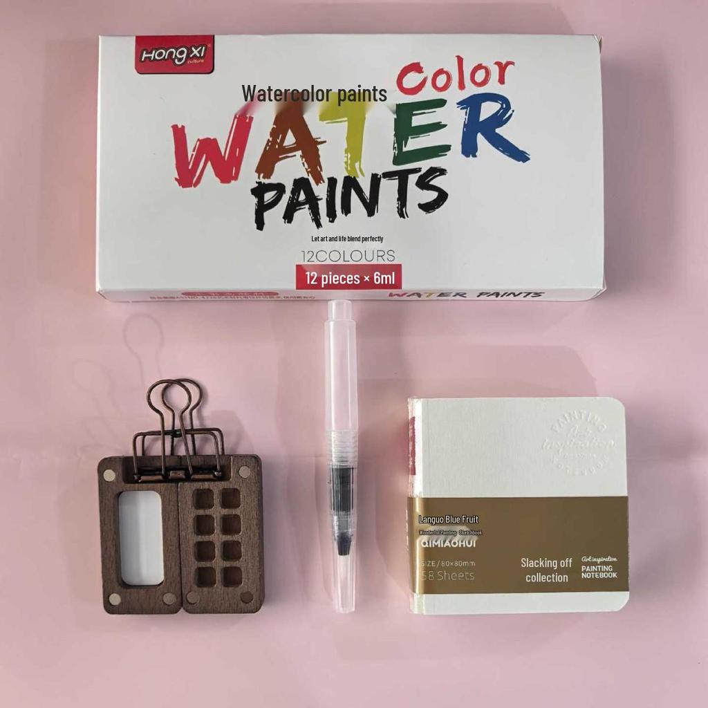 Hongxi Student Art Pigments Set: Watercolor, Acrylic & Oil, 6ml