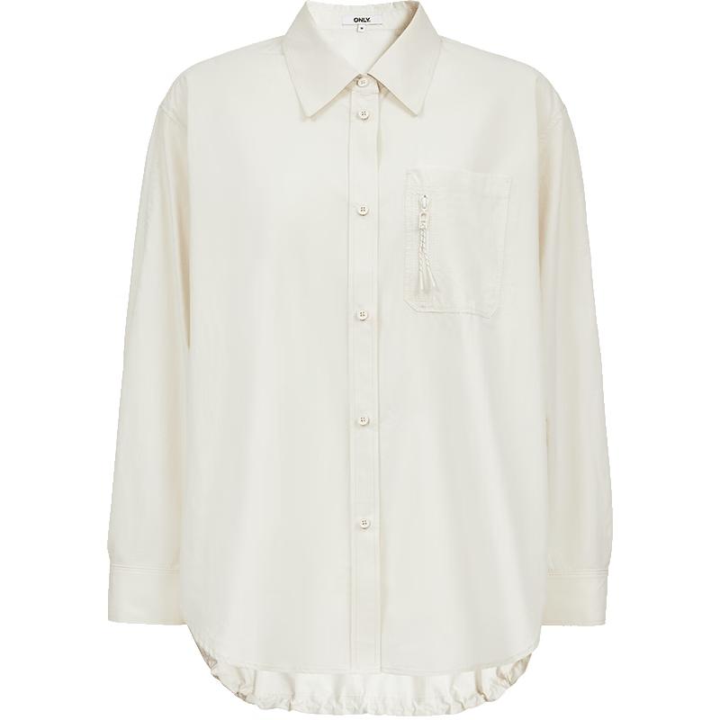 ONLY 2025 Summer Women s Loose Fit Solid Lapel Long-Sleeve Shirt XS