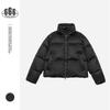 UTiiTUii Men's Black Winter Stand Collar Puffer Jacket, Thick & Warm, Trendy Loose Fit (UTU040)
