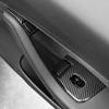 For Tesla Model 3 Y 14P Car Window Lifter Door Switch Button Carbon Fiber Stickers Styling Tools Interior Decor Auto
