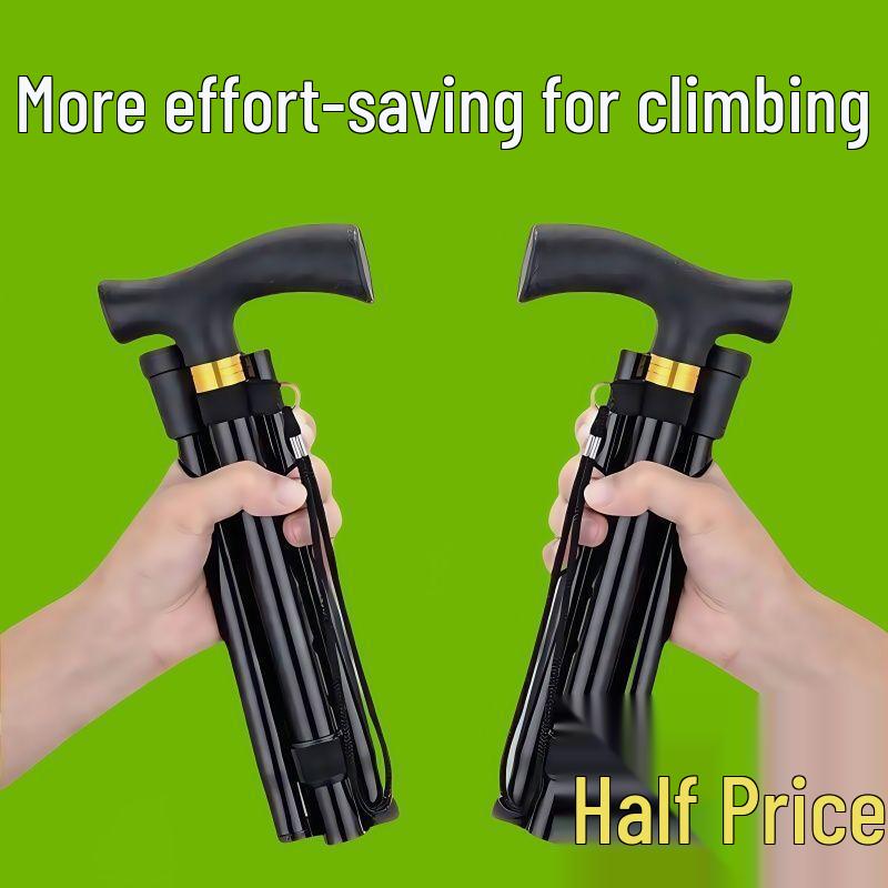 Aluminum Alloy Telescopic Hiking Poles, Folding Off-Road Walking Sticks for Outdoor Use and Elderly Support