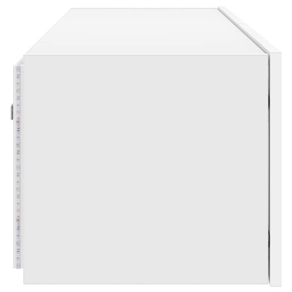 Wall Mounted TV Cabinet with RGB LED Lights White 100 x 35 x 31 cm