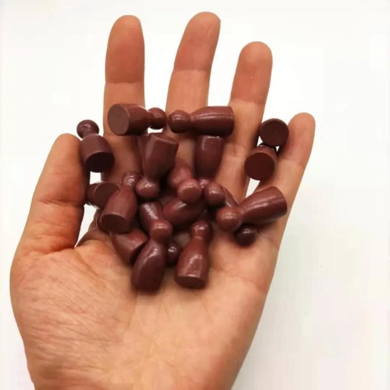 20Pcs Wooden Chess Pieces Set 24*12Mm Humanoid Pawns For Board Game Accessories Educational Toy Chessboard Game Supplies