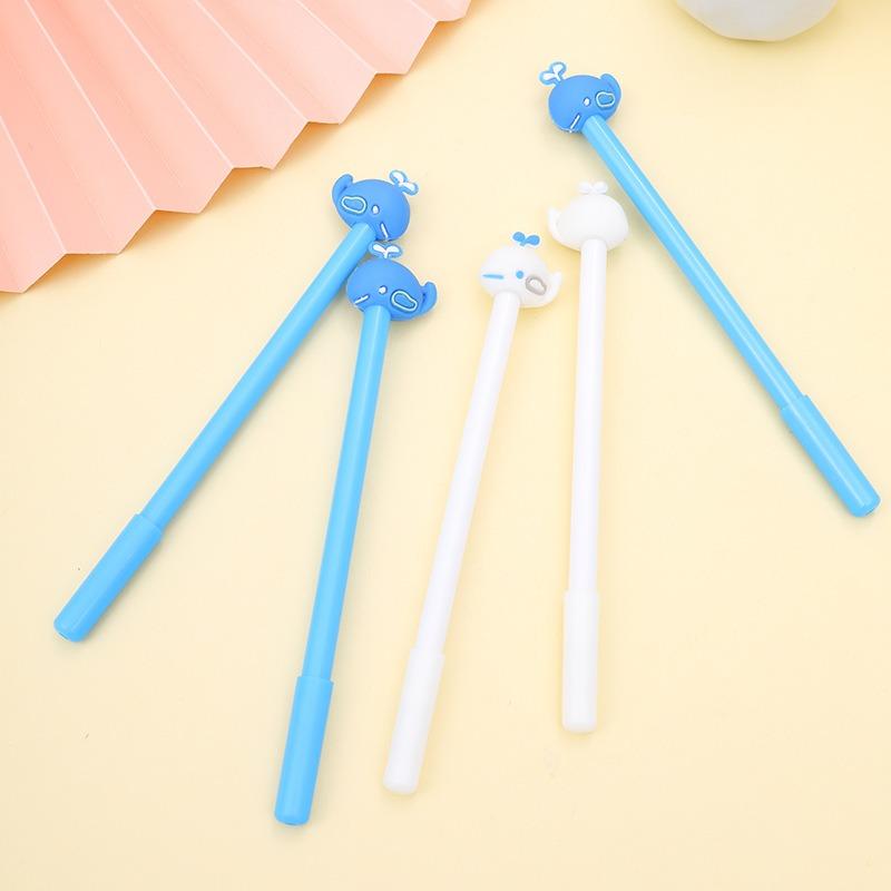 4 Pcs Cute Cartoon Water Whale Modeling Neutral Pen Creative Student Office Water Pen Black Signature Pen Stationery