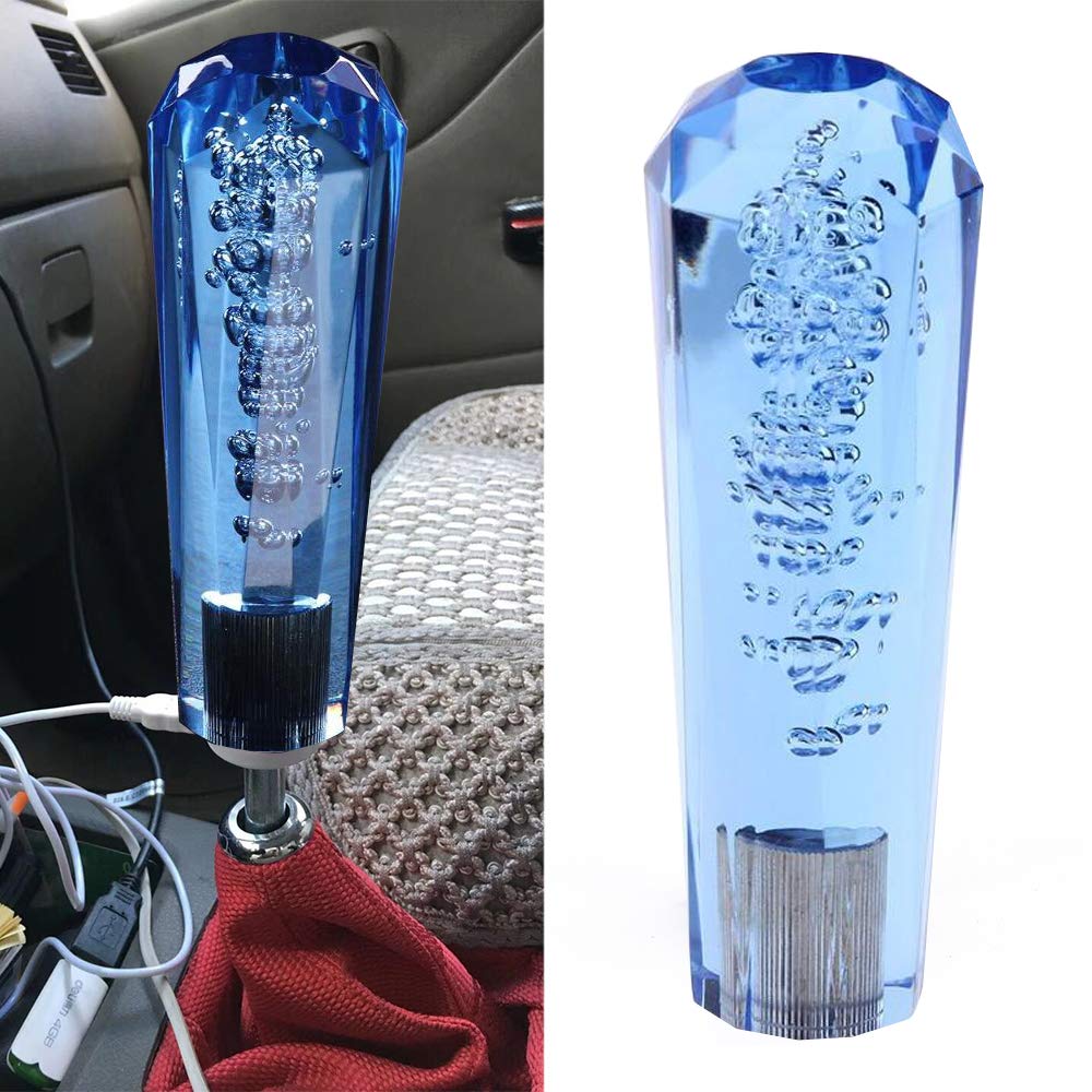 HANSWD Universal Crystal Shift Knob, Foam Included, Octagonal, Bubble, For Gate AT/MT Cars, 3