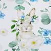 Flower Shower Curtain Spring Watercolor Flower Rabbit Festive Bathroom Curtain Blue And White Flower Shower Curtain Set With Hook