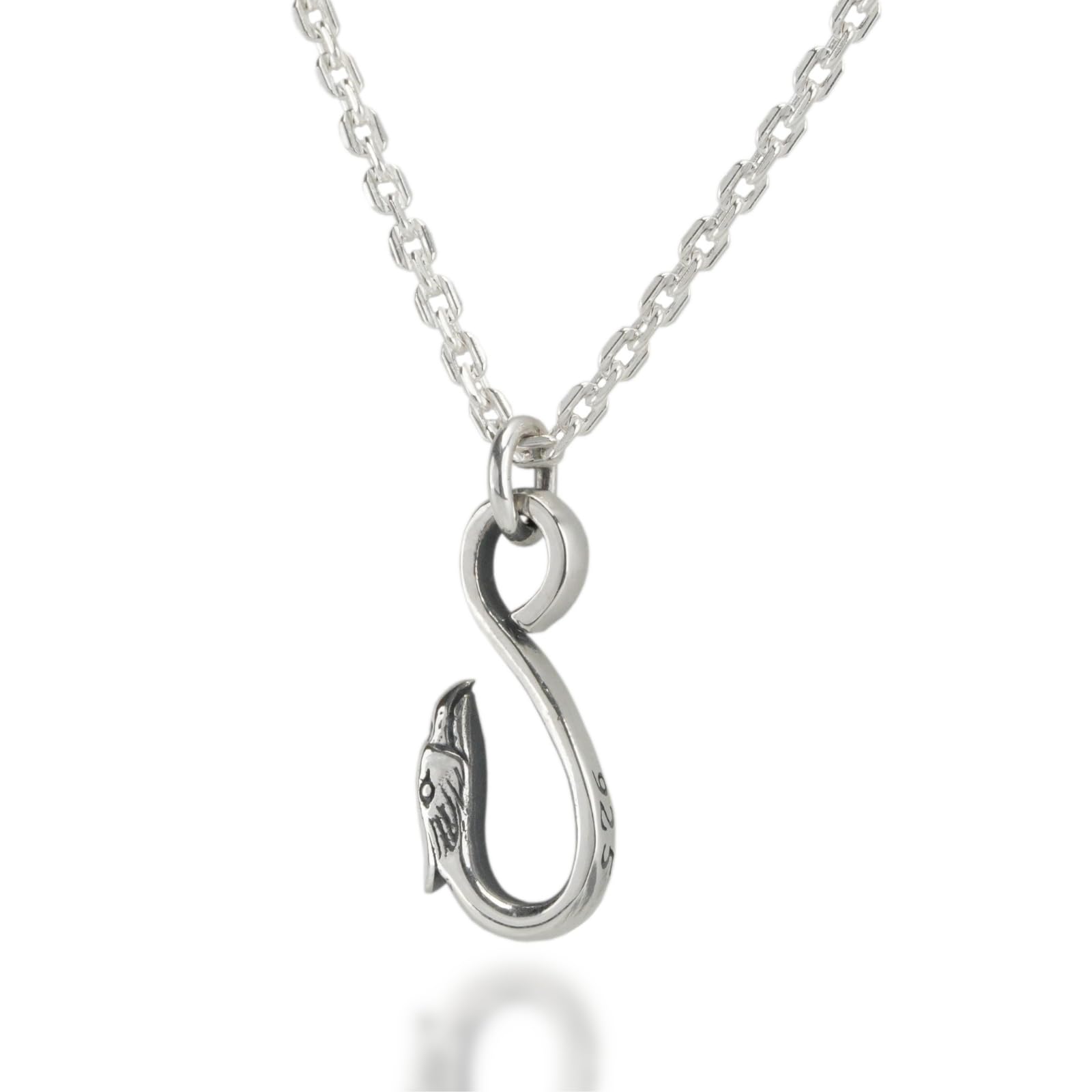 [EPIC BOLEN] Sterling Silver 925 Eagle Head Hook Necklace - Men s & Women s Unisex - Sterling Silver Eagle Motif - Small, Simple, Stylish - Native