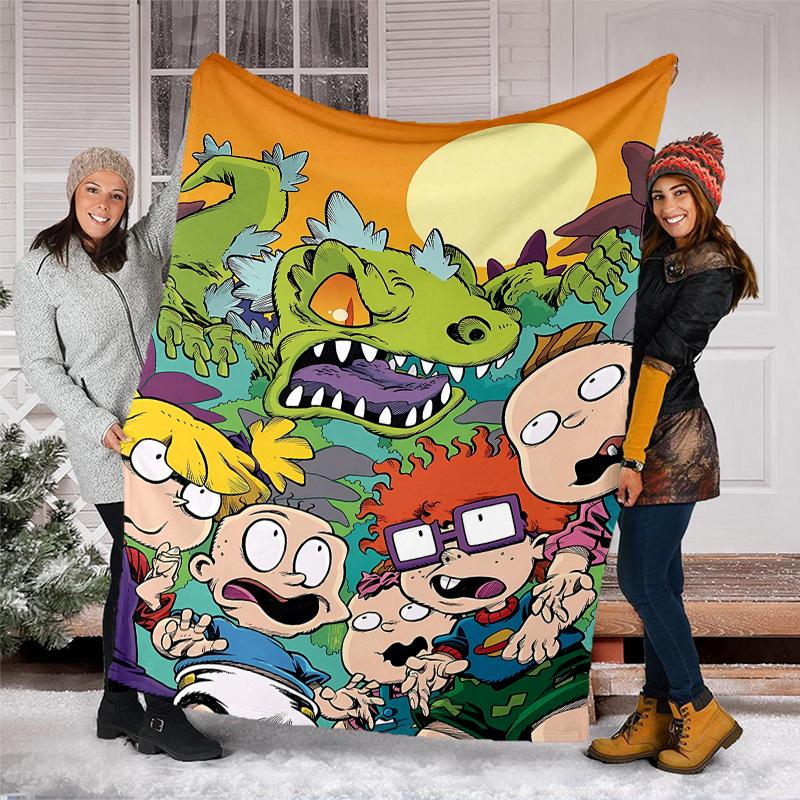 1pc Rugrats in paris1 Theme Blanket - Digital Print, Polyester, Cozy for All Seasons, Perfect for Outdoor, Camping, and Travel