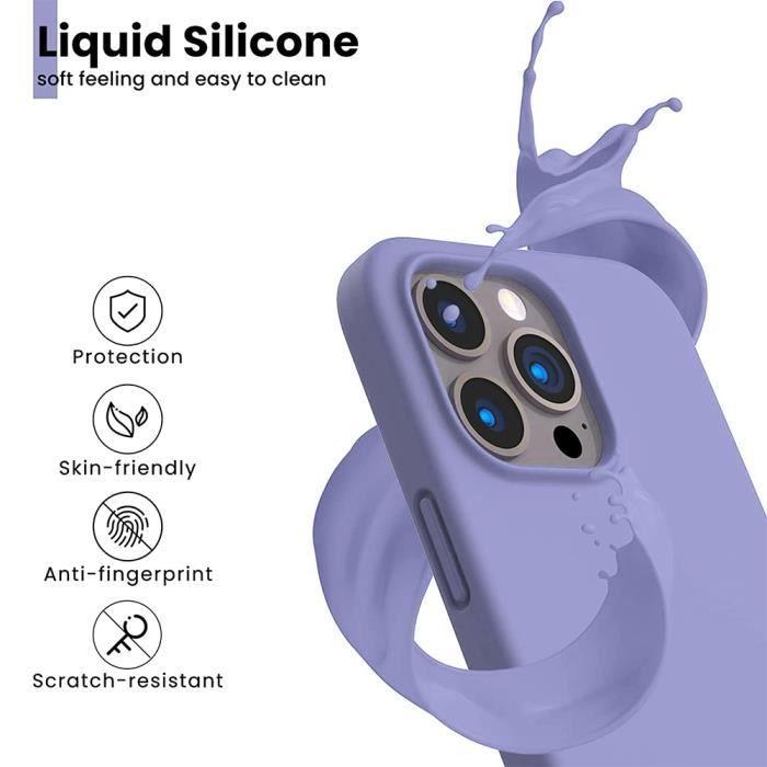 Coque de protection - BOOLING - iPhone 16 Pro Max - Silicone Violet - Antidérapante - 2 Verres Trempés