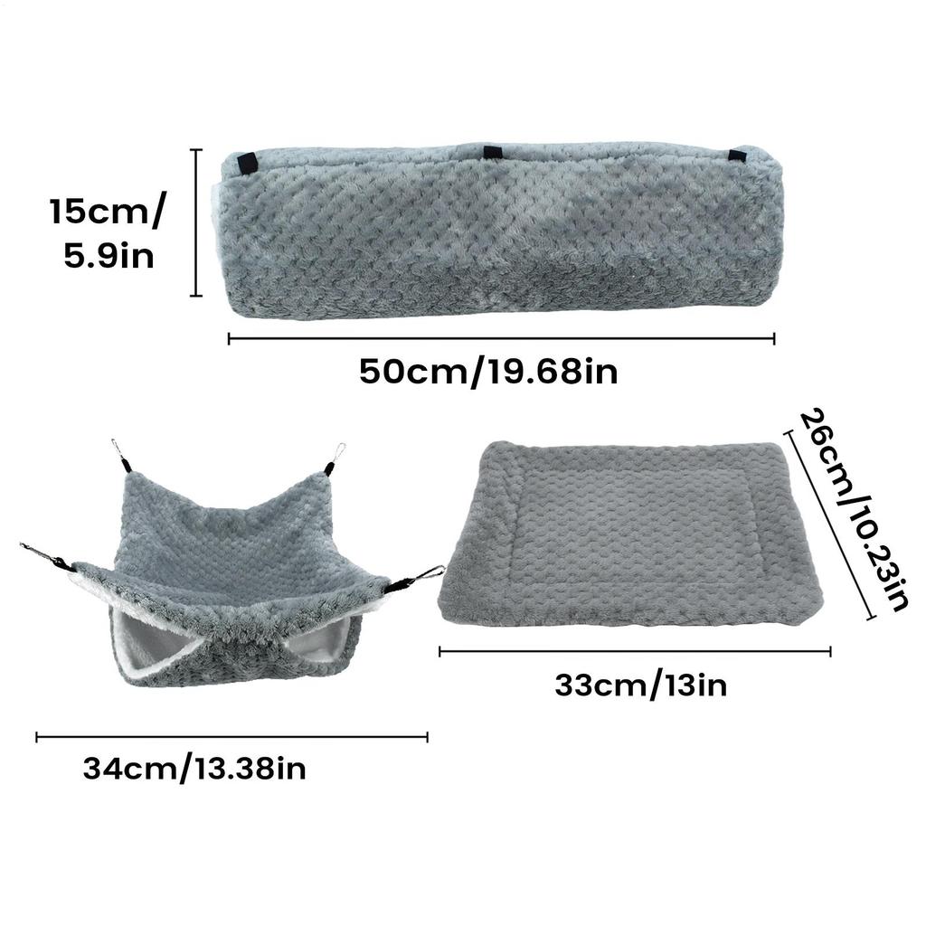 Chinchilla Hammock Cave Tunnel Mat Warm Small Animal Hammock For Sugar Glider Ferret Cage Sleeping Resting Hiding Playing