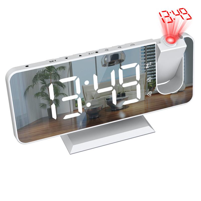 New LED Digital Alarm Clock Table Watch Electronic Desktop Clocks USB Wake Up FM Radio Time Projector Snooze Function