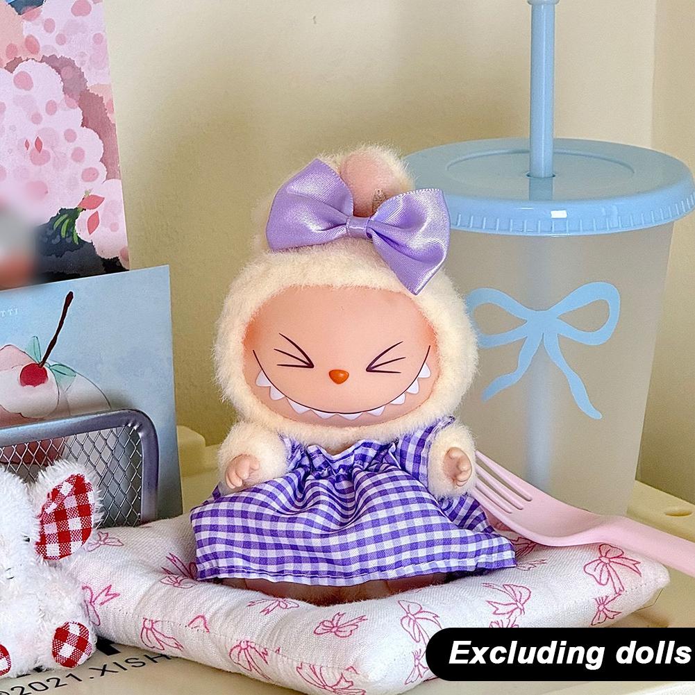For 17cm Labubu Doll Clothes Fashion Clothes Dress Doll Clothes Color Match Overalls Dolls Accessories Cute Decoration Little Clothes