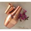 Pure Copper Printed with Health Benefits, Inbuilt Glass, Bedroom Water Bottle for Storage Purpose (Half Hammered Surahi Shape, 1300 ml) Set of 1