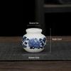 Mini Retro Blue & White Porcelain Hydroponic Pennywort Vase for Tea Ceremony Decoration