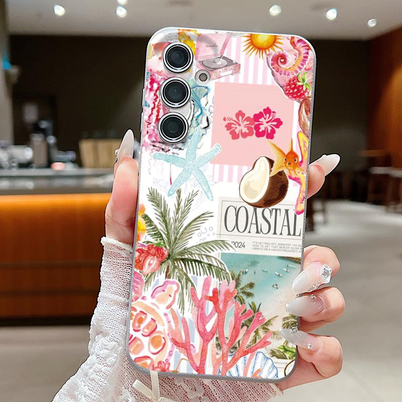 Starry Sea Dolphin Adventure Case For Samsung S26 S25 S24 Ultra S23 S22 S21 FE A15 A16 A17 A35 A36 A37 A54 A55 A56 A57 5G Leather Texture Cover