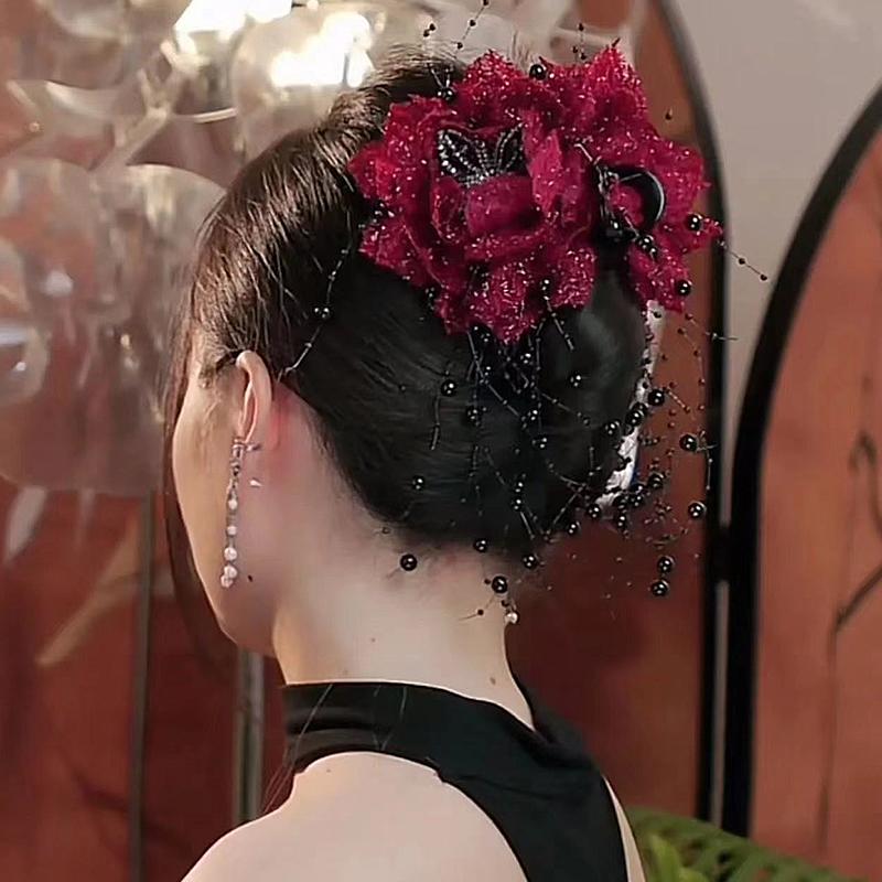 Flower Butterfly Tassel Hairpin Flower Headdress Exaggerated Hairpin