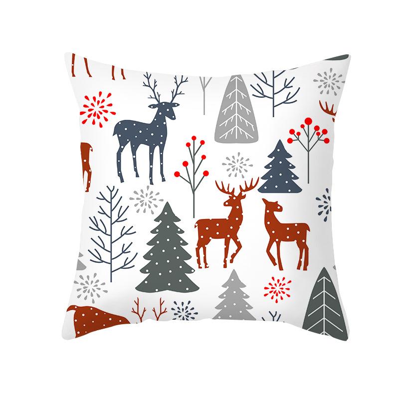 

Nordic Christmas Pillow Cover Simple Printed Lines Elk Series Sofa Office Pillow Cushion Cover 45 * 45Cm (without pillow core)