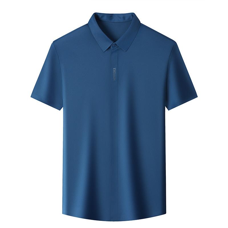 Рубашка с коротким рукавом мужская тонкая негладкая рубашка корейская деловая — фото 5