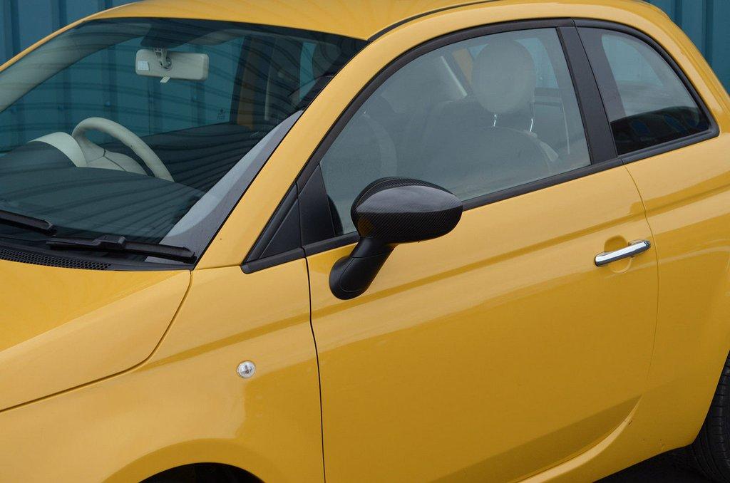 Overlays for Mirrors 2007-2015 (2 Pcs, Natural Carbon) for Fiat 500/500L