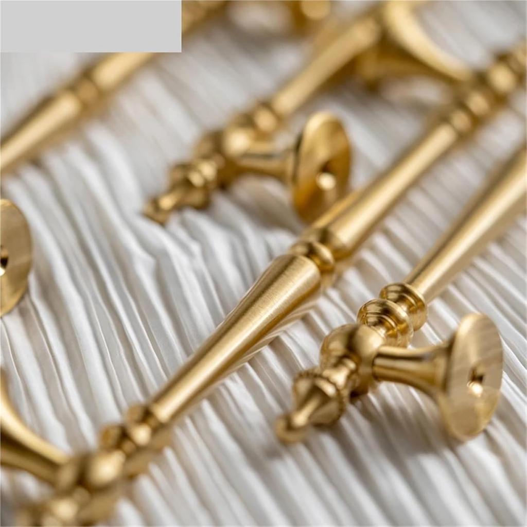 Cabinet Handle 2Pcs Solid Brass Kitchen Cabinet Handles Drawer Pulls T Bar Handles Knobs Wardrobe Furniture Handle Hardware Door Knocker(Hole 128mm)
