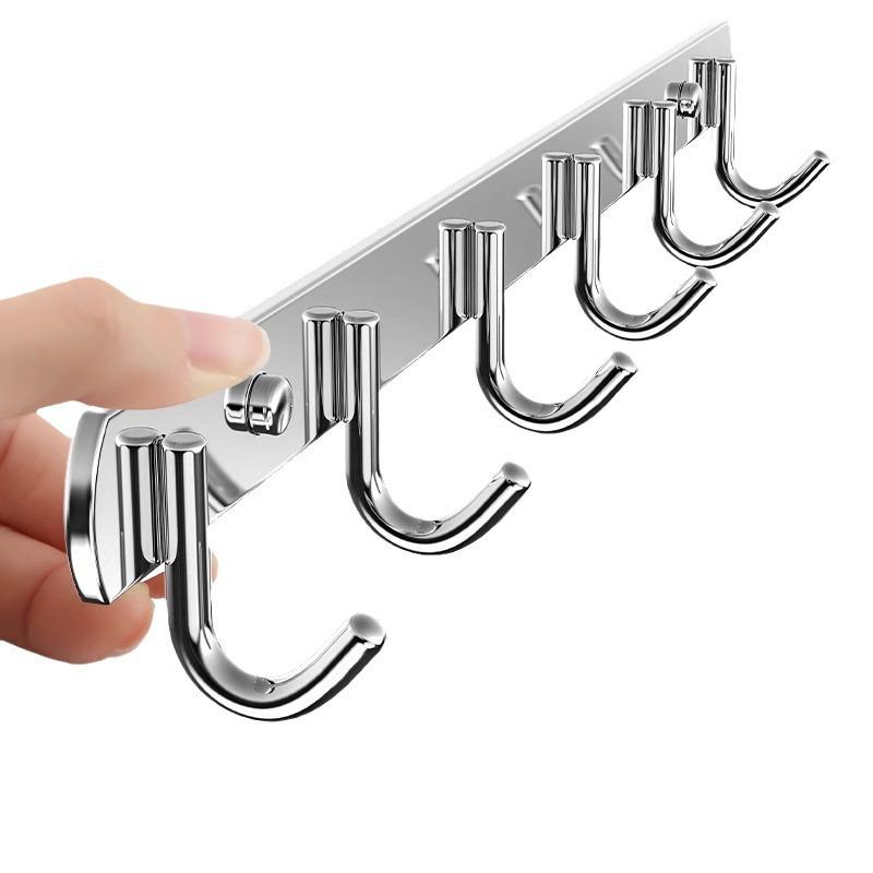 304 Stainless Steel Wall-Mounted Hook Rack for Kitchen & Bathroom