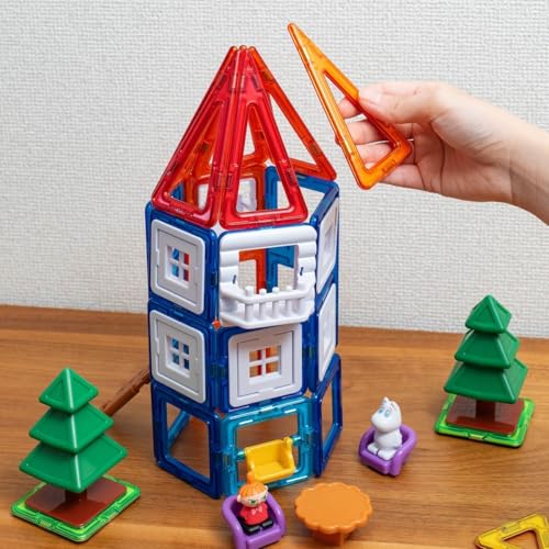 BorneLund Magformers Zestaw Muminki [51 elementów] Zabawka edukacyjna dla dzieci w wieku 3 lat i starszych, Magnetyczne klocki konstrukcyjne, MF770002