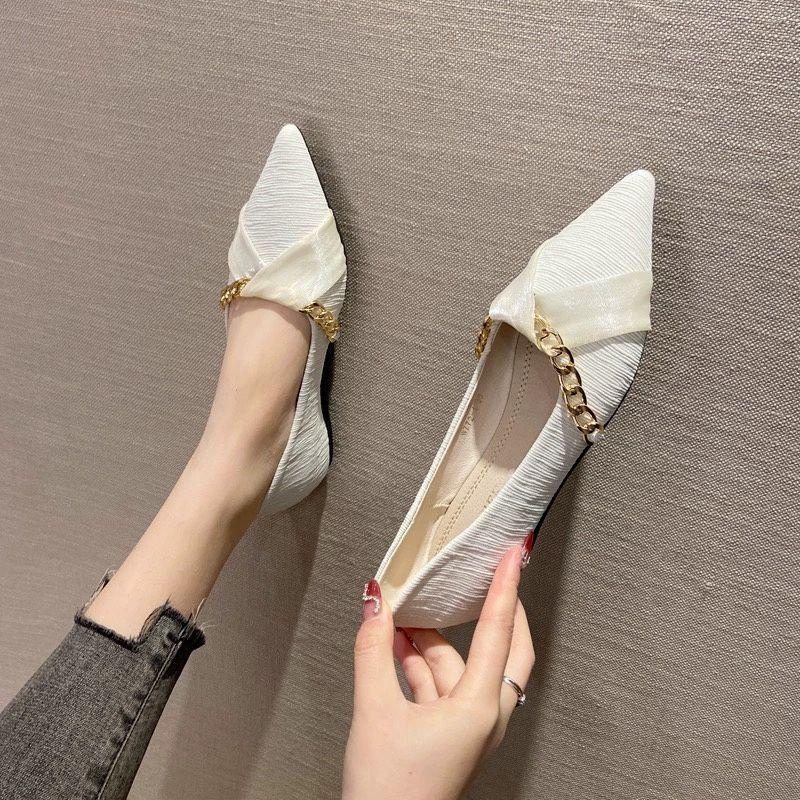 French niche flat shoes one-pedal single shoes women's 2025 new gentle and elegant design pointed commuter women's shoes