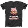 Anime Ramen and Cats Lover Manga Girl Ramen and Cats Long Sleeve T-Shirt Sweatshirt Hoodie Tanktop for Men Women Kids Black