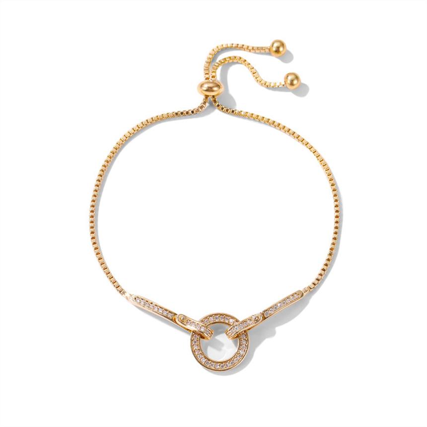 316L Edelstahl Zirkon Ring Verstellbares Kettenglied Armband Für Damen Modeschmuck Geschenk Herausziehbares Anhänger Design