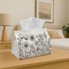 1pc Floral Line Art Tissue Box Holder - A Black And White Flower Design, Ideal for Decorating Your Living Room, Dining Area, Bedroom, Bathroom, Bar, O