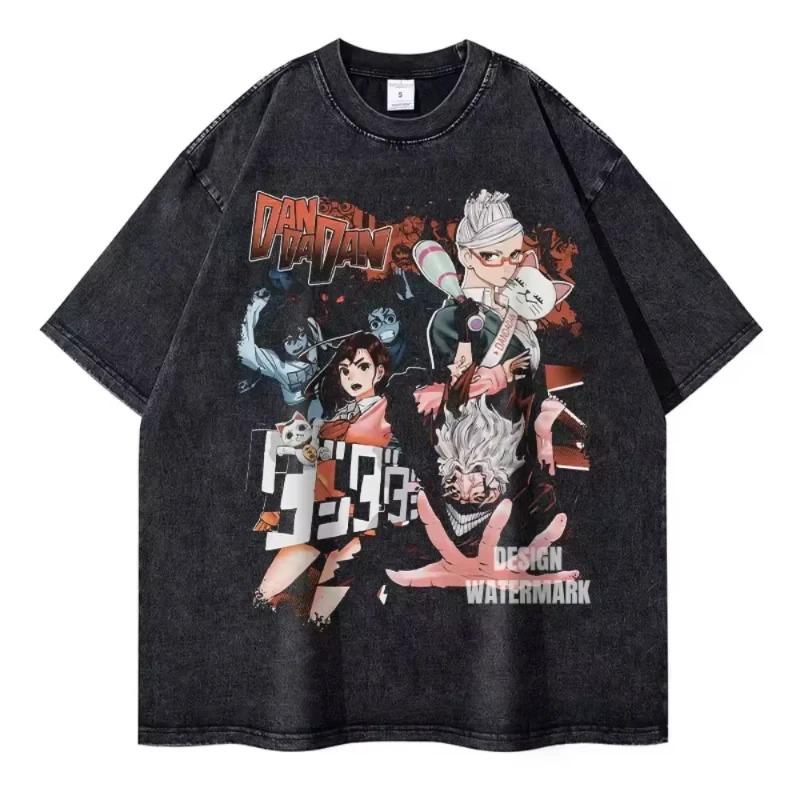 Letní Vintage Bavlněné Tričko s Grafickým Potiskem Anime Streetwear Nadměrný Top pro Muže Ženy