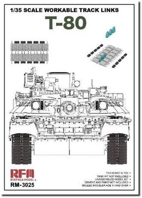 Ryefield Models Maßstab 1/35 T-80 Serie Funktionierende Ketten Kunststoffmodellbausatz RFM3025