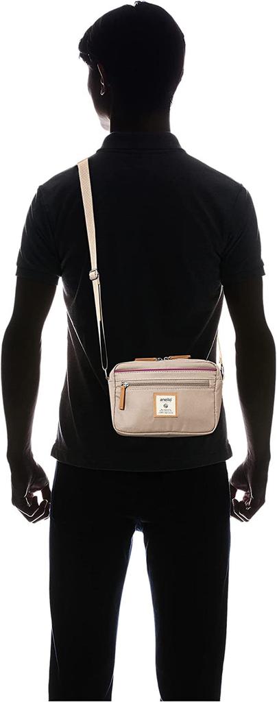 Mini taška přes rameno s více úložnými prostory CINNAMON šedobéžová [Anello Grande], GTM0333Z,