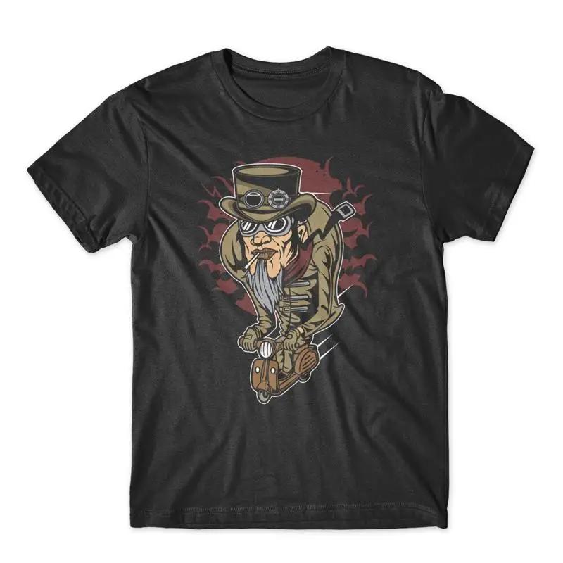 Футболка Steampunk Scooterman 100% Хлопок Премиум НОВАЯ S разноцветный