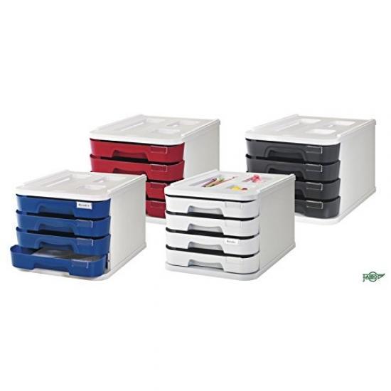 Buy Meuble en plastique avec 4 tiroirs, 38 x 28 x 24 cm. faibo 1000m08