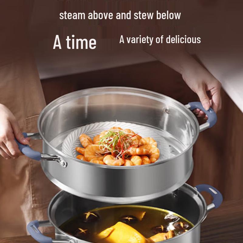 KOBACH 28cm 3-Layer Stainless Steel Steamer Pot