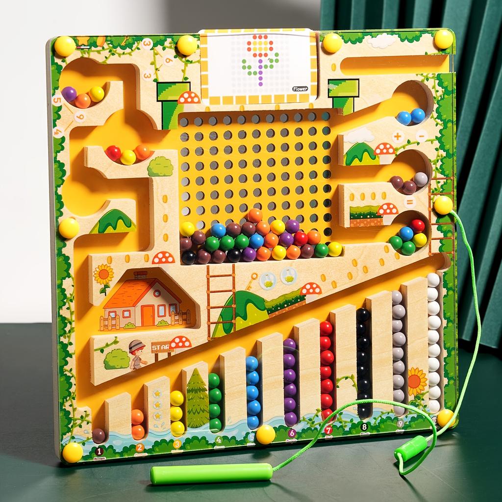 Fun Magnetic Maze Toy Color Sorting Focus Training and Brain Development Game for Kids