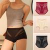 Calcinha de Cintura Alta Sem Costura com Controle de Barriga Feminina Respirável Microfibra Roupa Íntima Macia Elástica Tecido Sedoso Painéis de Renda Algodão que Absorve a Umidade